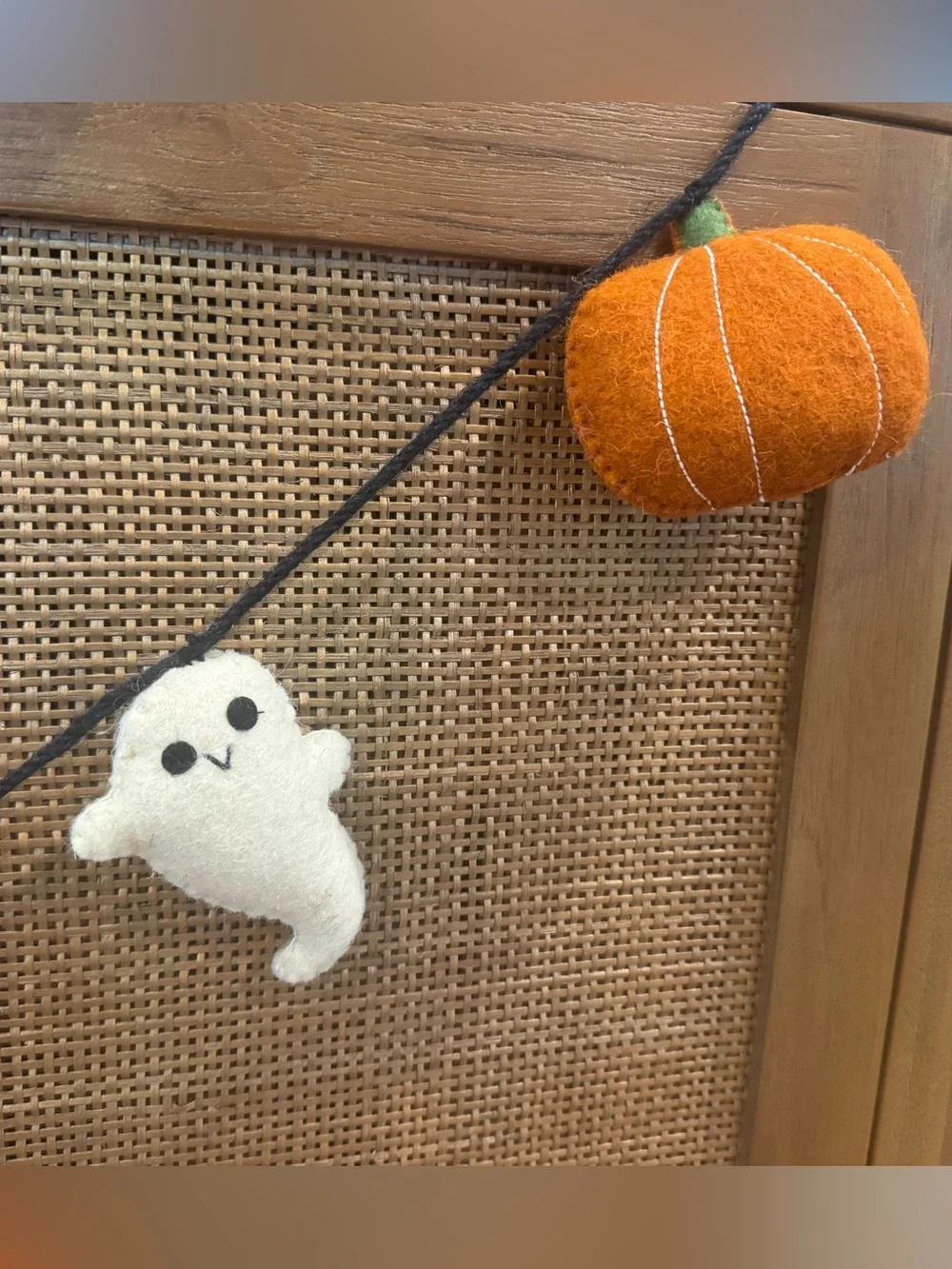 Halloween Pumpkin & Ghost Garland – Orange 6.5 ft For Mantel Halloween Decor